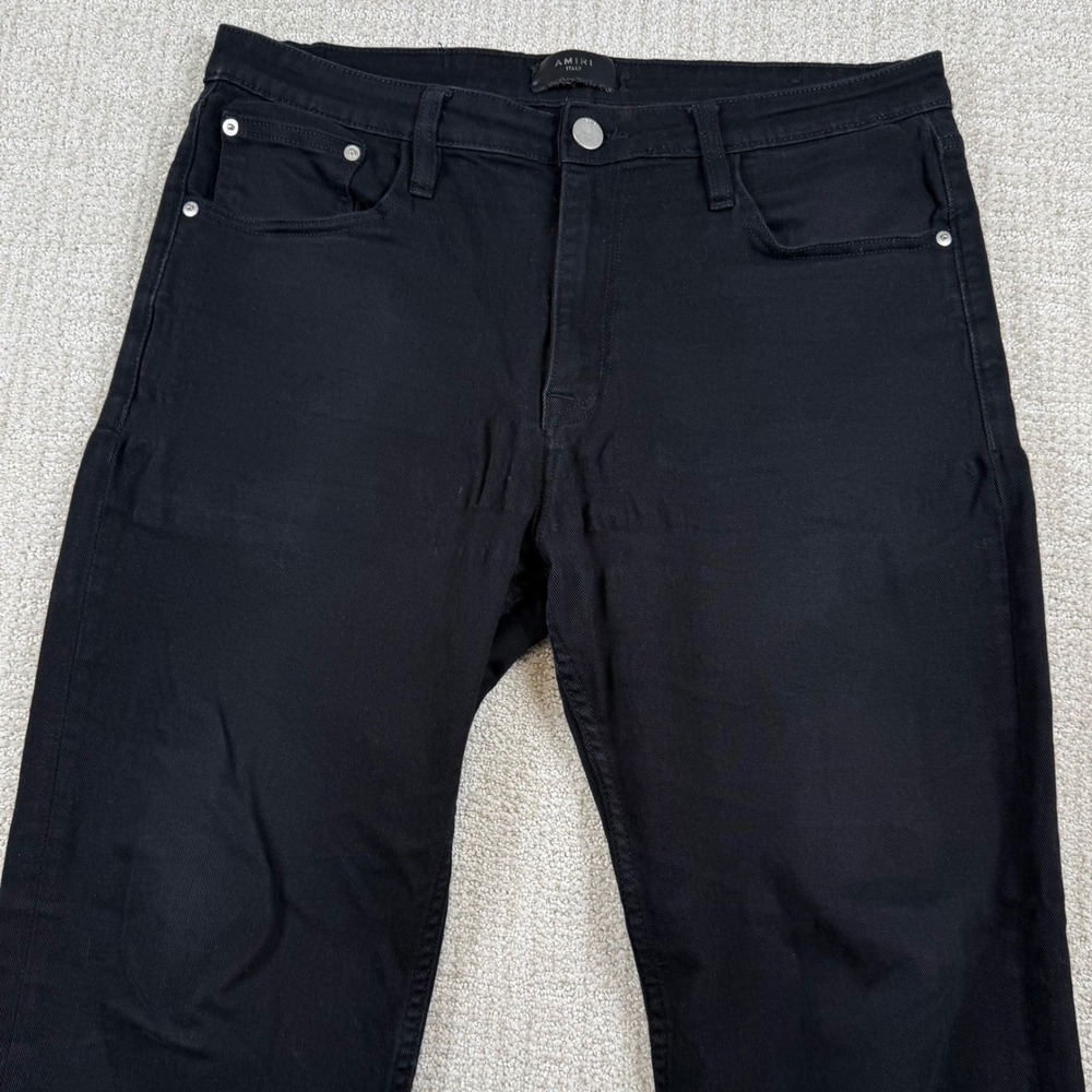 Amiri Mens 36x34 (Actual 34x29) Black Stretch Denim Straight Leg Jeans *Read